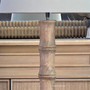 Close up of the Chippendale bamboo style lamp base in natural wood finish