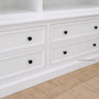 Close-up front view of drawers on the Grange Wall Unit with Drawers in White