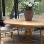 Sycamore extension dining table fully extended to 200cm, featuring the butterfly extension leaf.