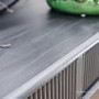 Close-up of the detailed distressing on the French Louis Buffet Grande, highlighting the craftsmanship and quality materials - Canalside Interiors.