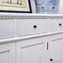 Close up angle of fluting ribbed detail on the drawers of the Louis Curved Sideboard