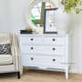 Angled shot illustrating the seamless integration of the chest in a Hamptons-style bedroom, enhancing coastal vibes.