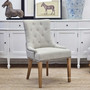 Bennet Dining Chair, Timeless Beauty with Tufted Backrest and Brass Accents, Front Angle