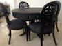 Cobble Hill Round Dining Table Distressed Black Matt