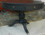 Cobble Hill Round Dining Table Distressed Black Matt