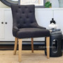 Bennet Button Back Upholstered Dining Chair Black Charcoal  FRENCH  FURNITURE, CHAIRS, HAMPTONS Style, PLANTATION Style, CHAIRS Dining