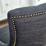 Bennet Black Linen Dining Chair, Classic Design with Button Back Tufting, Close-Up