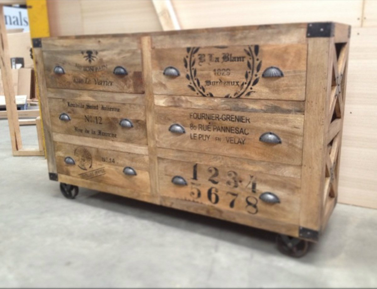Grinder 6 Drawer Industrial Chest Sideboard Canalside Interiors