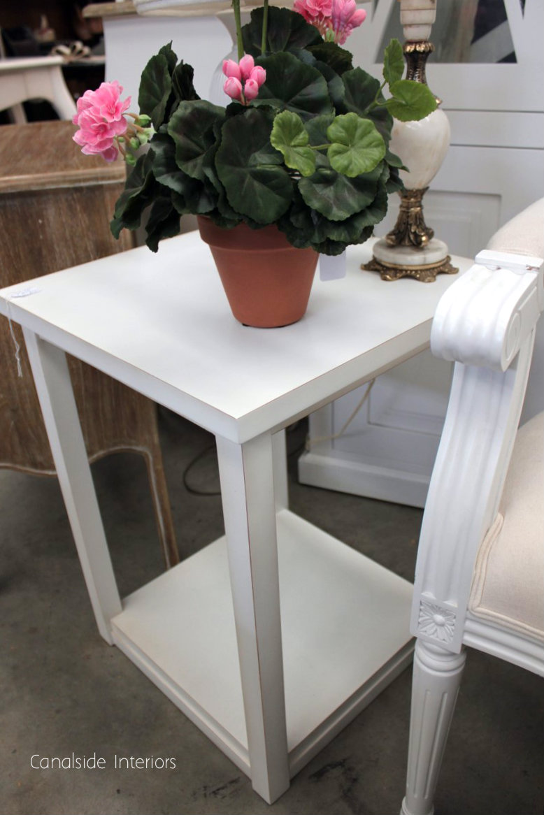 South Hamptons Side Table Distressed White Canalside Interiors