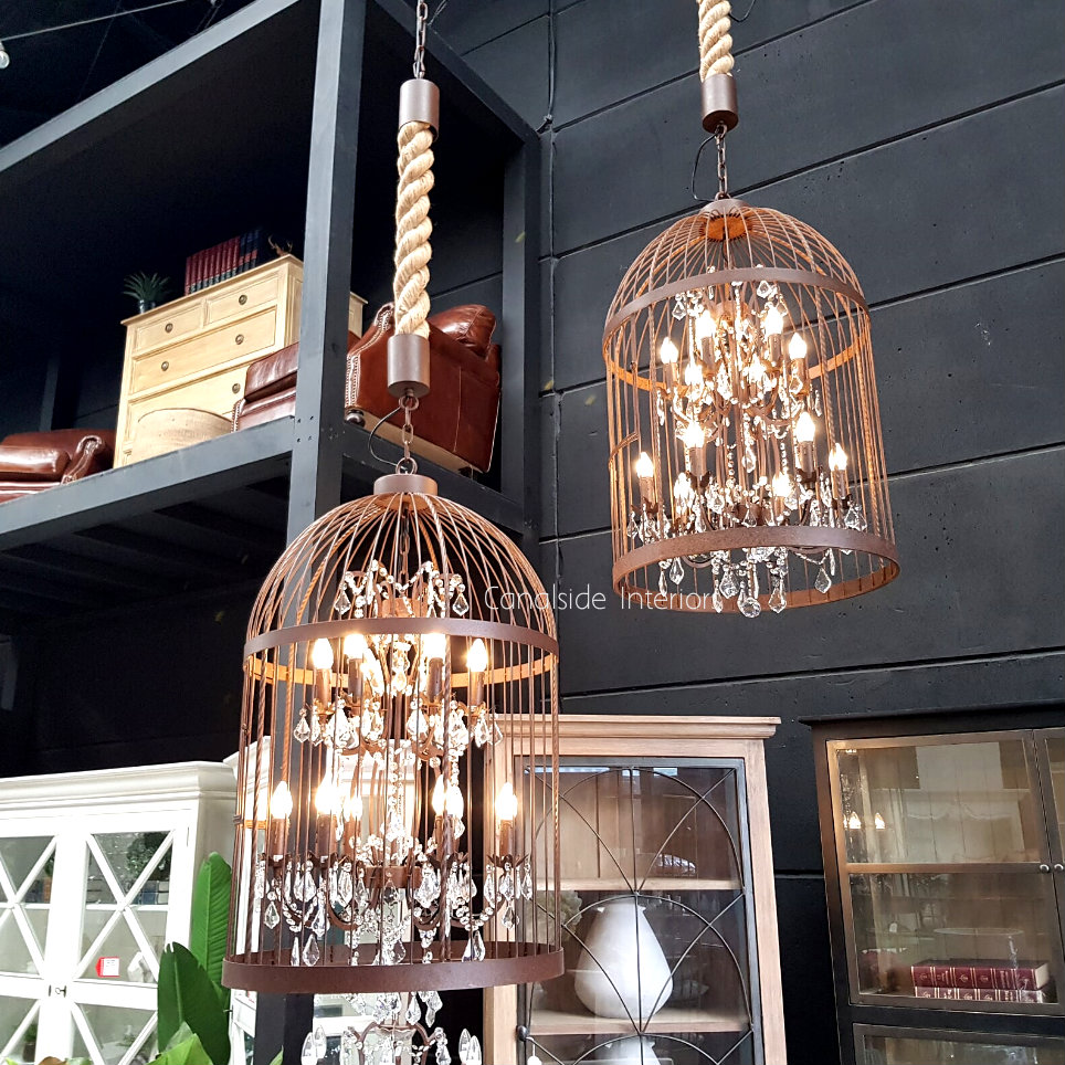 Vintage Birdcage Chandelier Large 90cm Canalside Interiors
