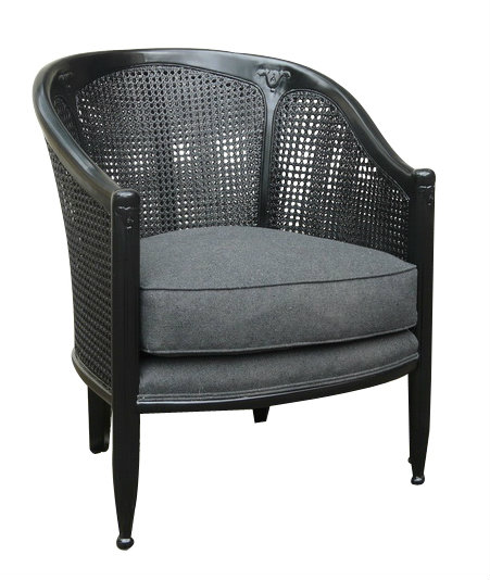 Cabriolet Art Deco Tub Chair Black