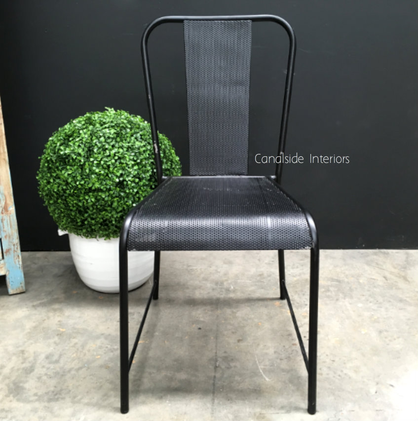 Z Arrow Industrial Mesh Dining Chair Black Canalside Interiors