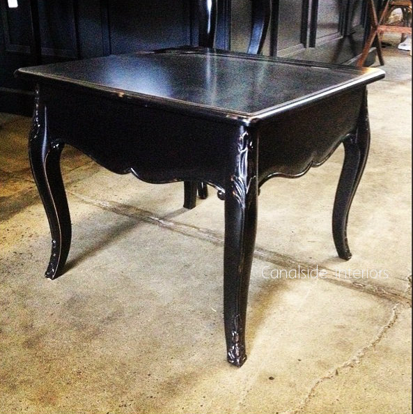 Laurent Side Table Coffee Table Black Distressed