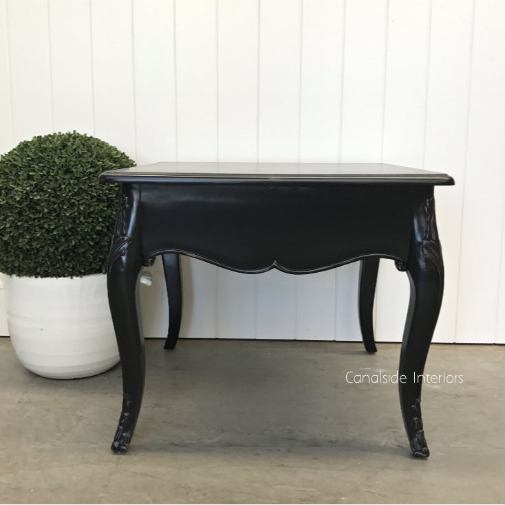 Laurent Side Table Coffee Table Black Distressed Canalside Interiors