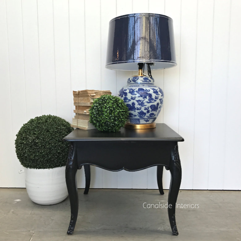 Laurent Side Table Coffee Table Black Distressed
