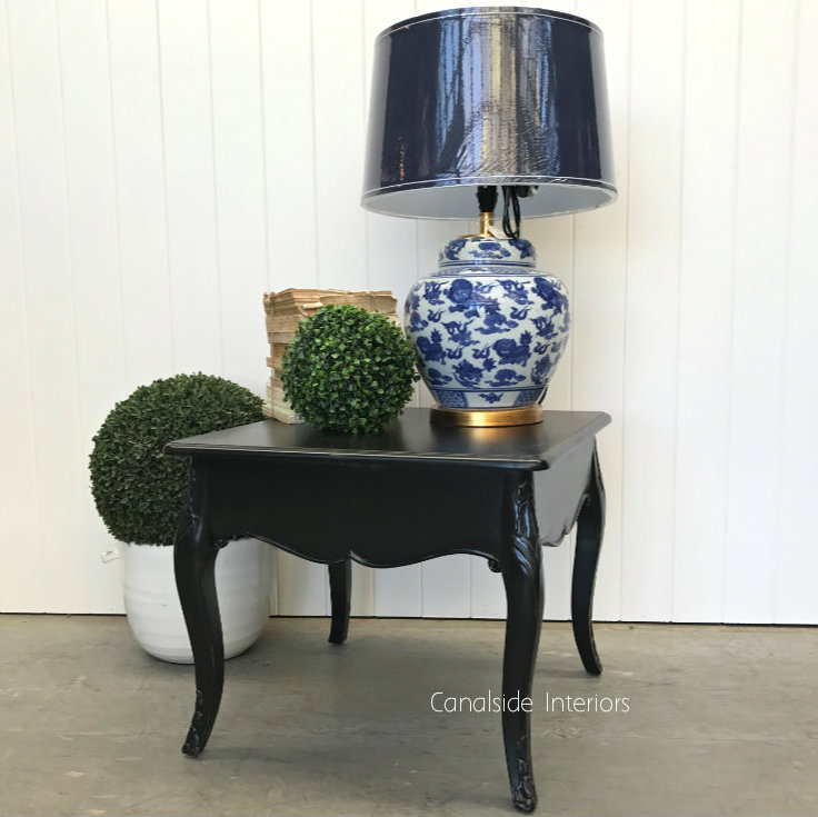 Laurent Side Table Coffee Table Black Distressed