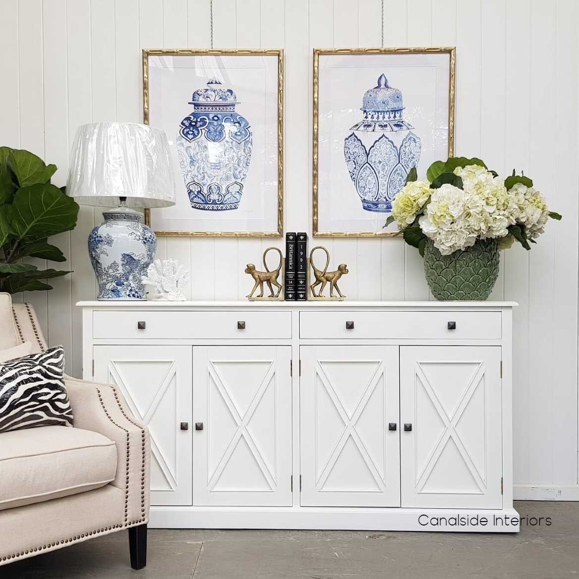 Wallpaper South Hamptons 4 Door Buffet White Canalside Interiors For iPhone Free