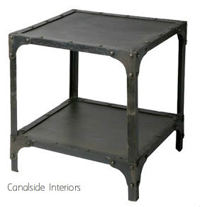 Foundry Industrial Side Table Medium 2 Tier  INDUSTRIAL RUSTIC Style, CAFE FURNITURE, TABLES, TABLES Side Tables, LIVING Room, LIVING Coffee & Side Tables, CAFE FURNITURE Table Tops & Tables, CAFE FURNITURE Stools & Chairs