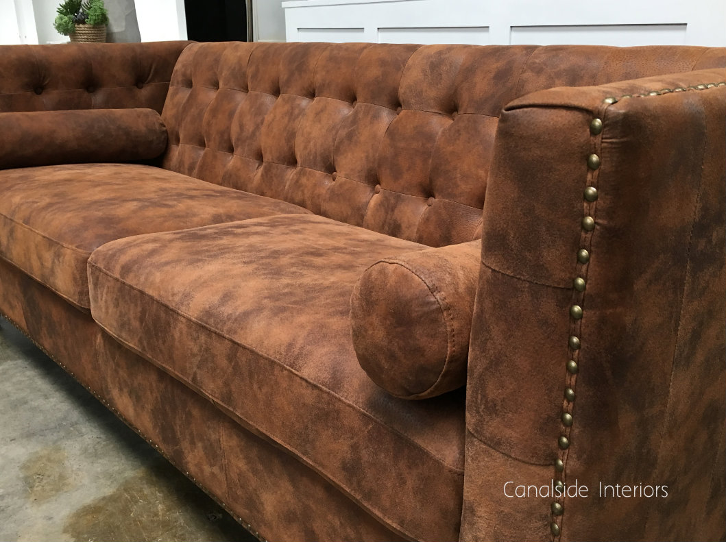 Everdene Suede Leather Sofa - Canalside Interiors