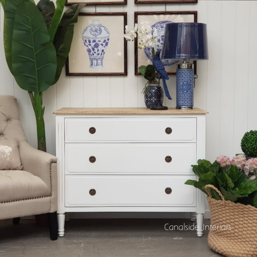Mansfield Chest White with Limewash Top