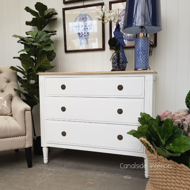 Mansfield Chest White with Limewash Top