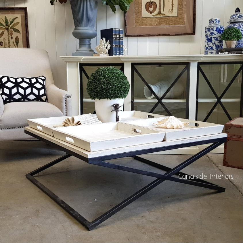 Baxter Coffee Table Distressed Off White  INDUSTRIAL RUSTIC Style, TABLES, HAMPTONS Style, PLANTATION Style, TABLES Coffee Tables, LIVING Room, LIVING Coffee & Side Tables, PLANTATION STYLE