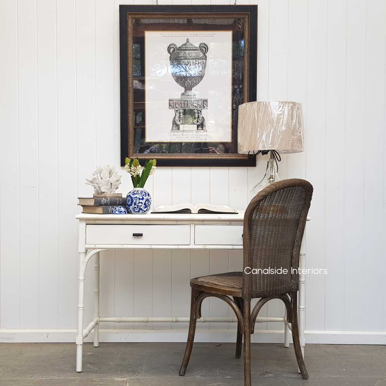 Mandalay Desk Distressed White  HAMPTONS Style, PLANTATION Style, STORAGE Consoles & Desks, PLANTATION STYLE