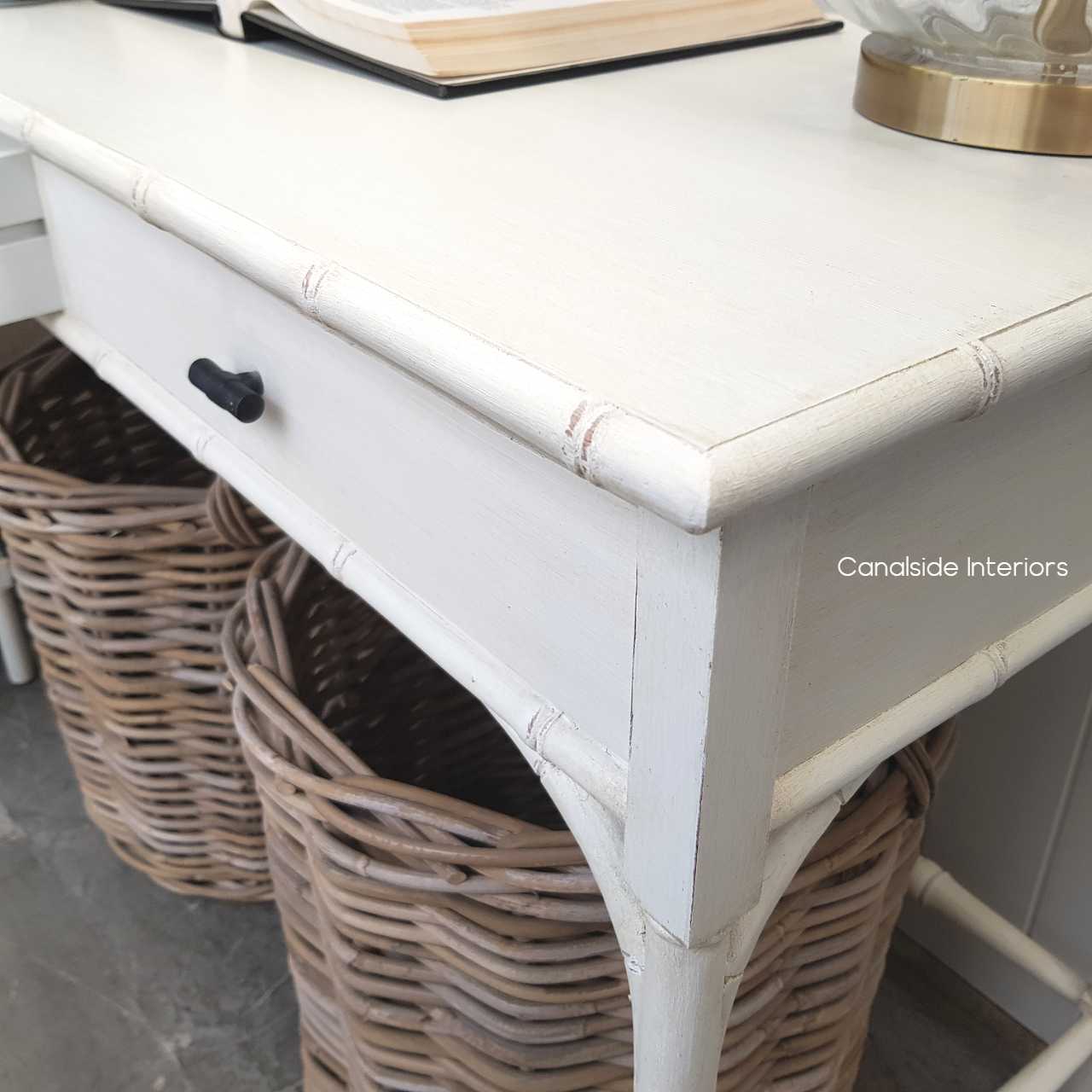 Mandalay Desk Distressed White  HAMPTONS Style, PLANTATION Style, STORAGE Consoles & Desks, PLANTATION STYLE