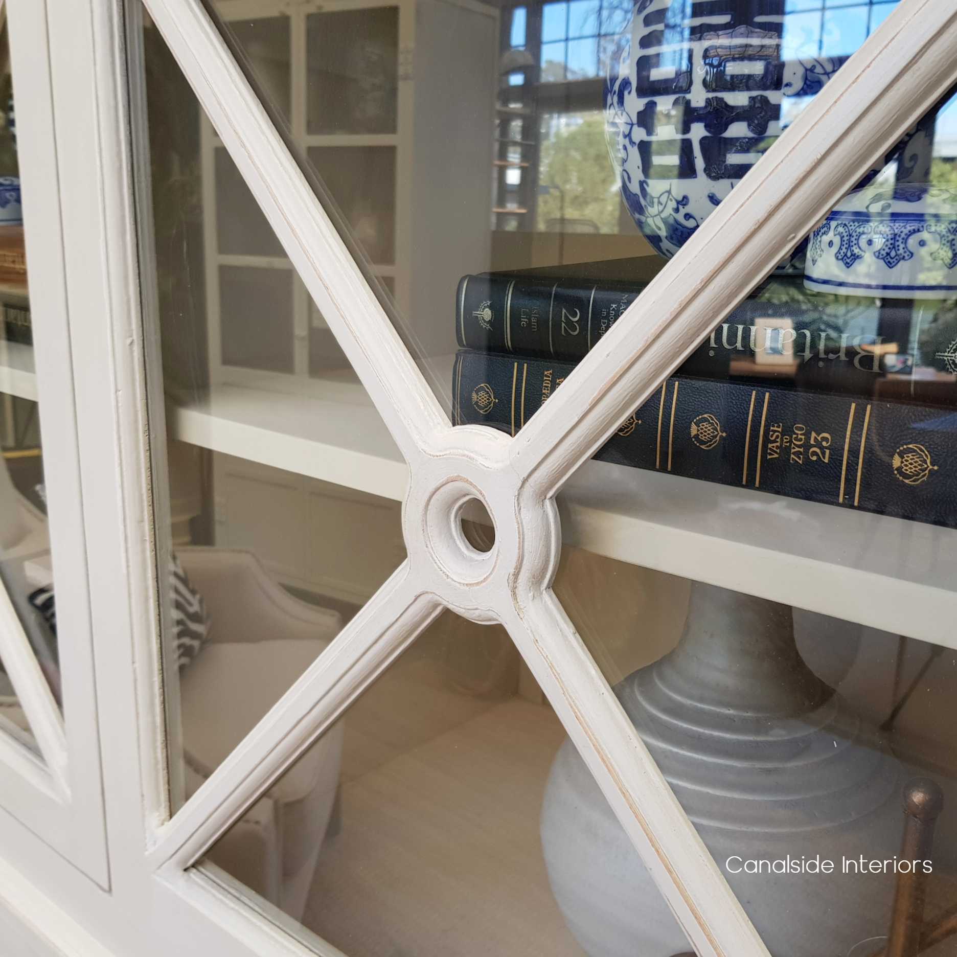 Bungalow Display Unit Distressed Stone  HAMPTONS Style, PLANTATION Style, LIVING Room, LIVING Cupboards & Bookcases, STORAGE, STORAGE Bookshelves & Cupboards