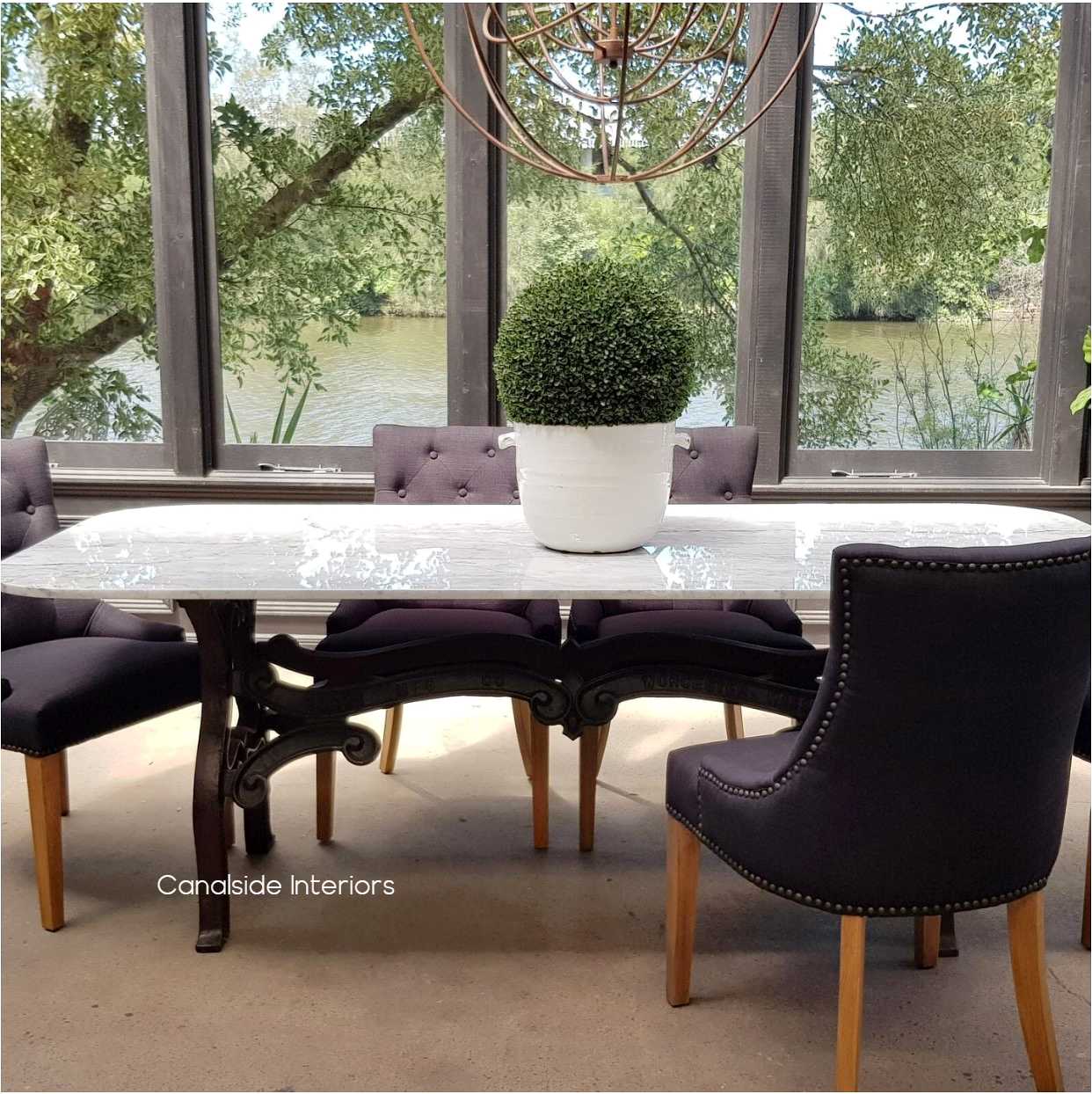 Hobbs Dining Table with Arched Carrara Marble Top - Sold Out