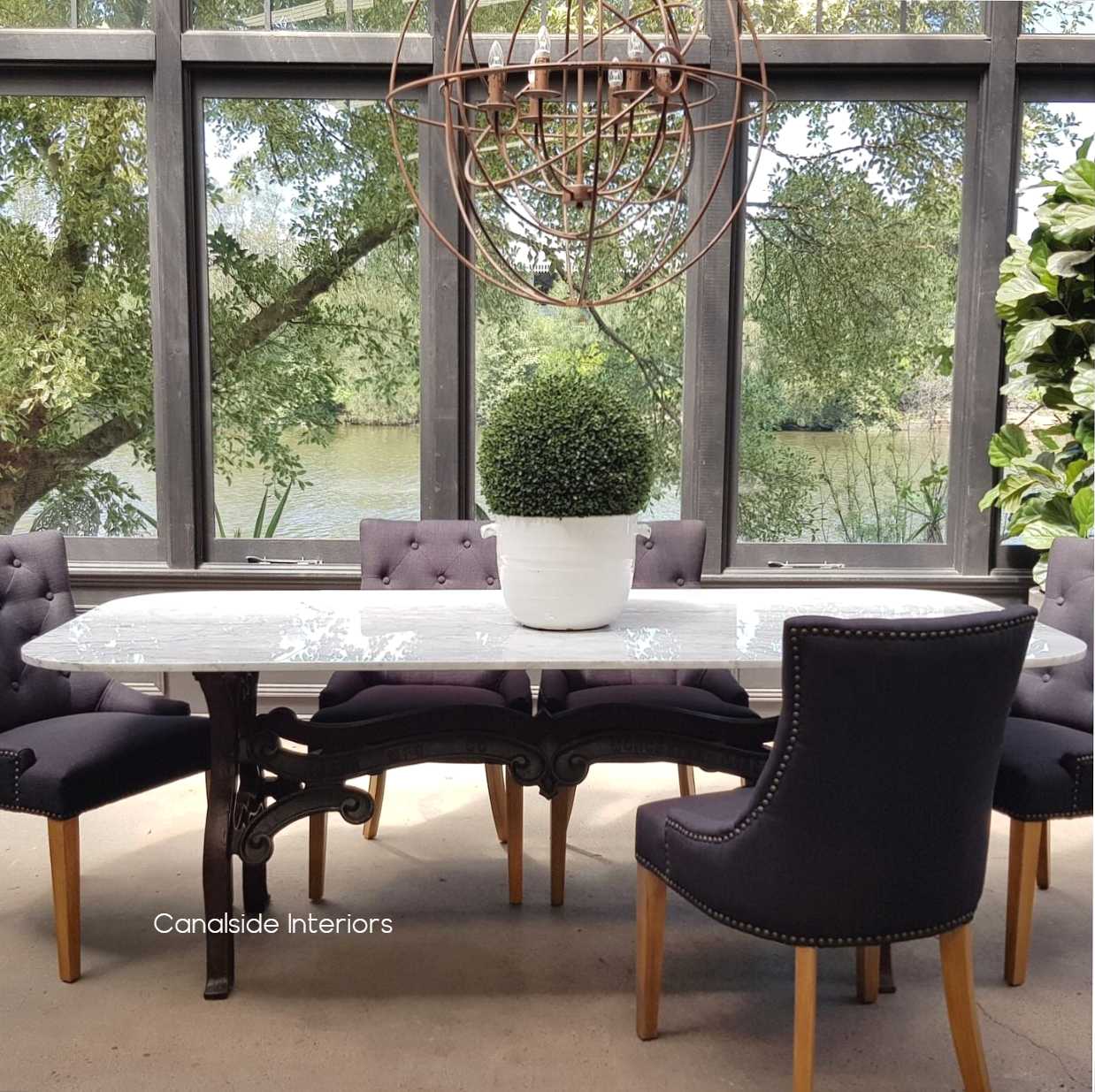 Hobbs Dining Table with Arched Carrara Marble Top - Sold Out