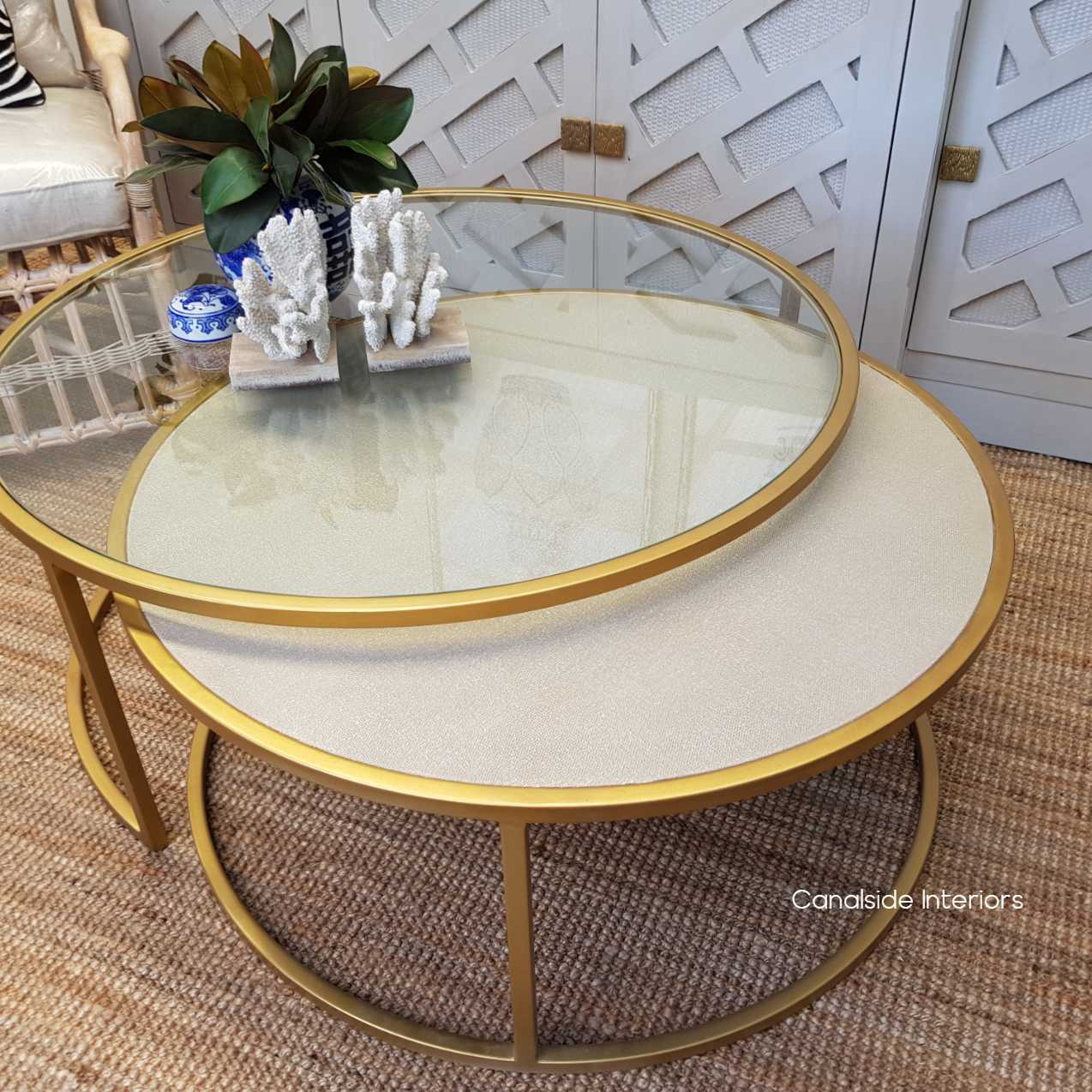 Knox Plantation Nesting Coffee Table Gold Canalside Interiors