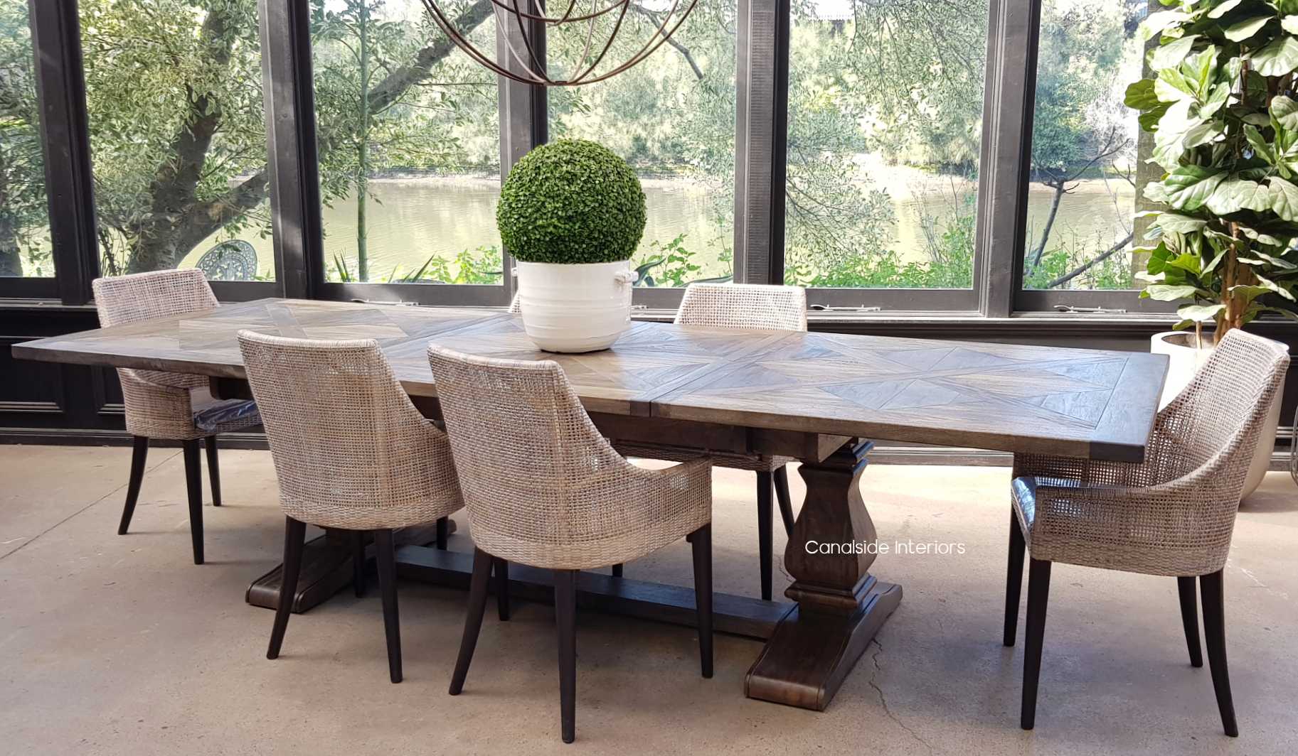 Ideal for the lounge room, the Bridgehampton Table's space-saving design combines classical aesthetics with a modern butterfly mechanism - Canalside Interiors.