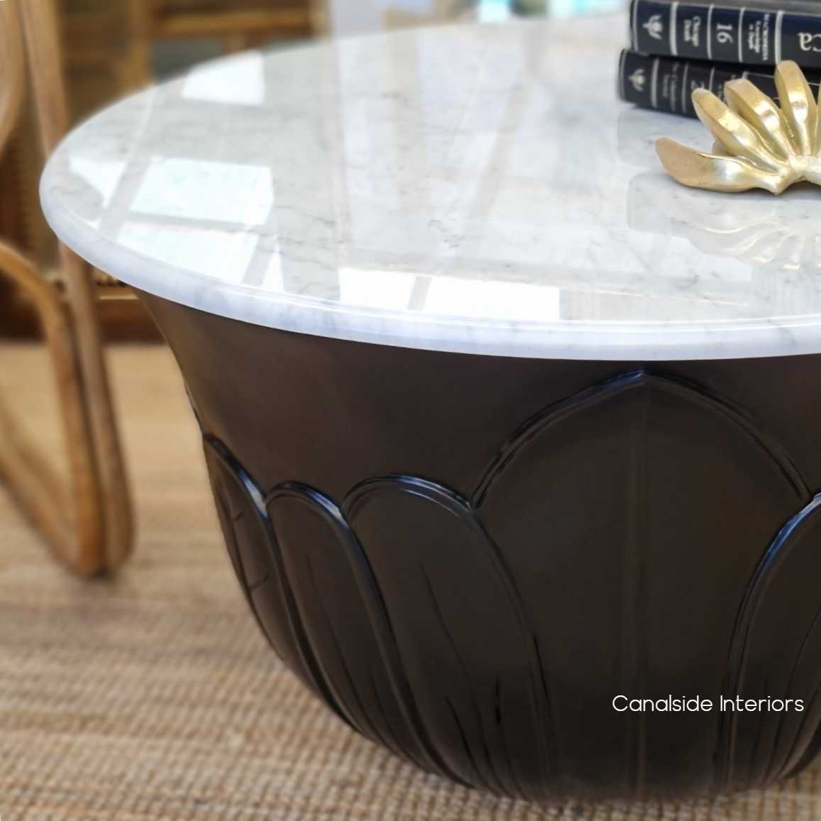 Tropicana Carrara Marble Coffee Table Side Table Loungeroom Livingroom Living