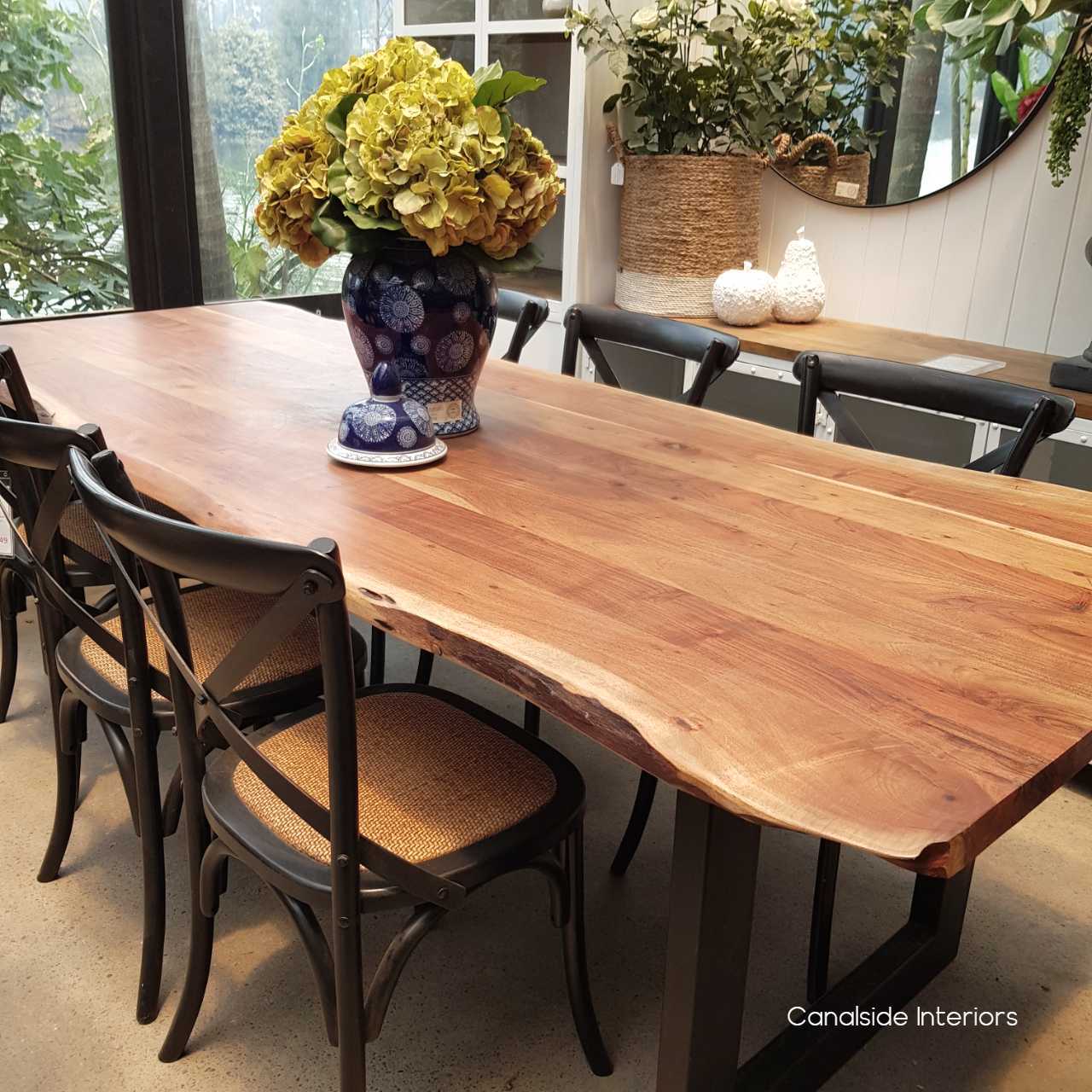 Table Top (only) - Live Edge Industrial Wood Slab - IN STOCK Canalside Interiors