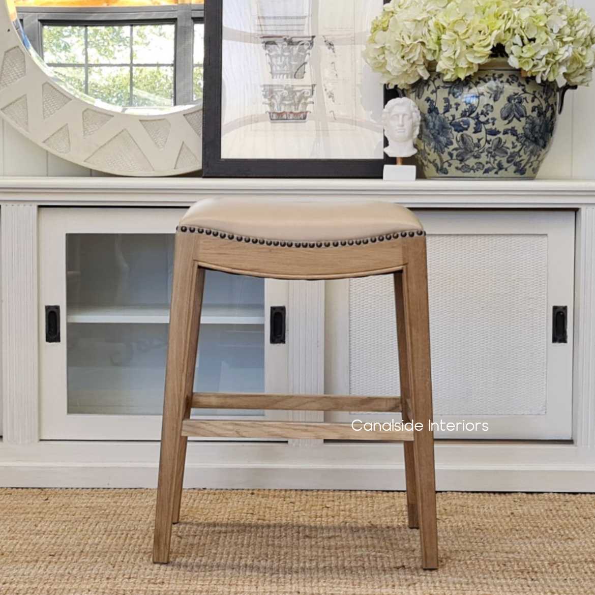 Mila II Leather Kitchen Bar Stool  FRENCH  FURNITURE, CHAIRS, HAMPTONS Style, PLANTATION Style, CHAIRS Dining, CHAIRS Stools