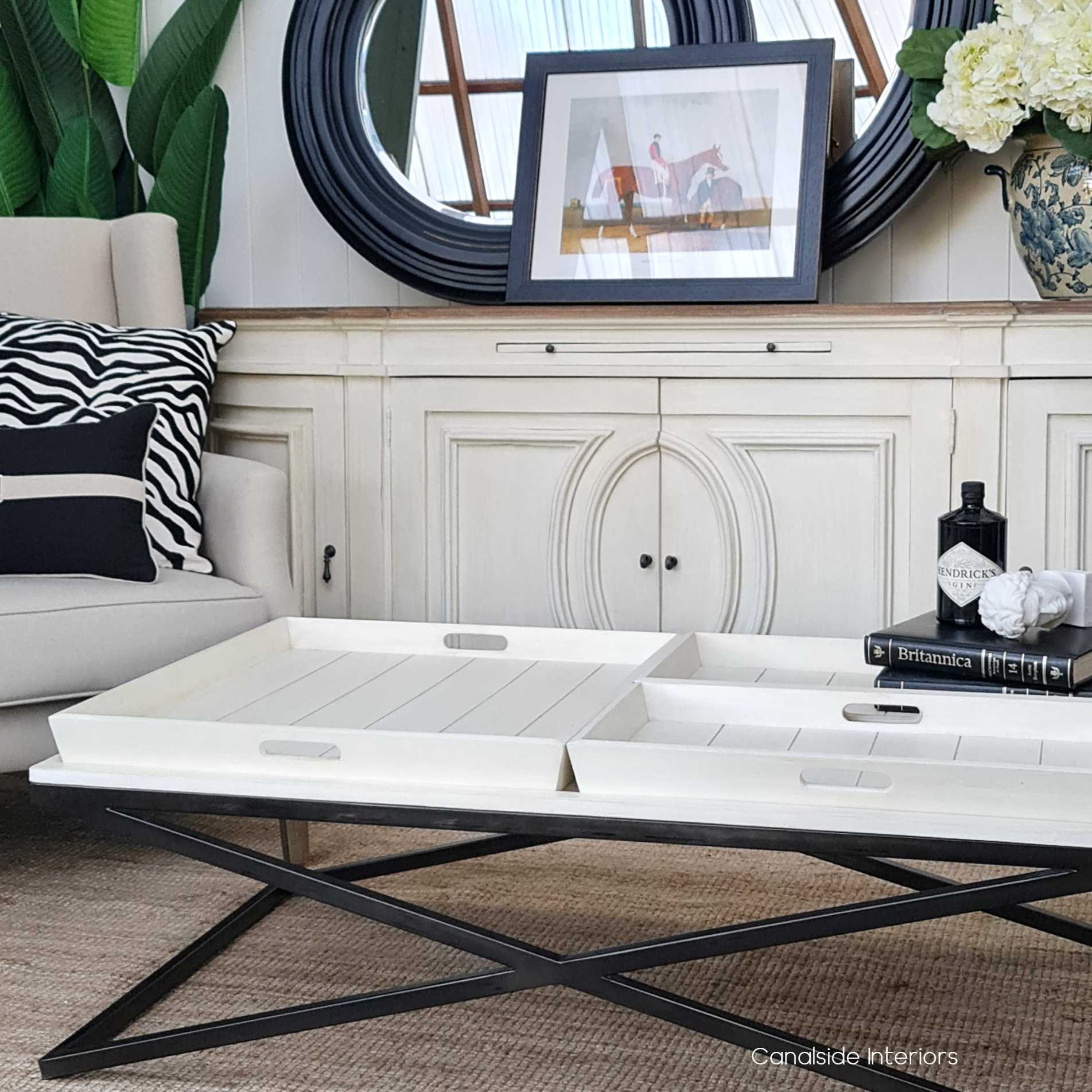 Tray coffee on sale table white