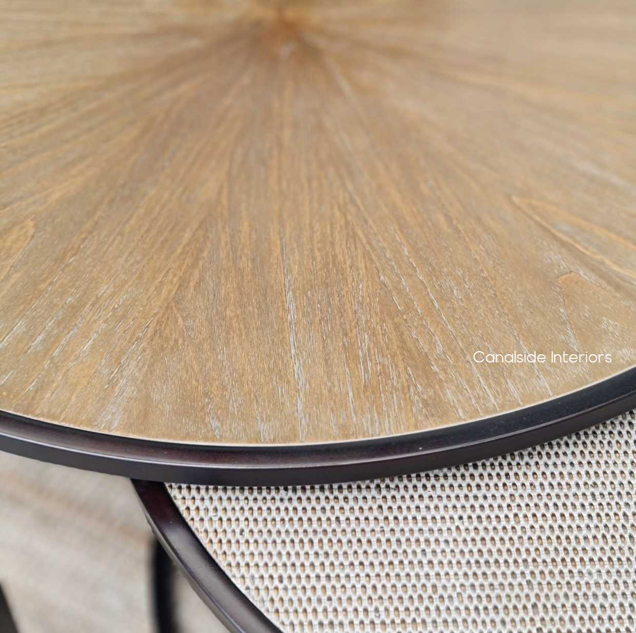 Knox Nesting Coffee Table Weathered Oak Rattan Canalside Interiors