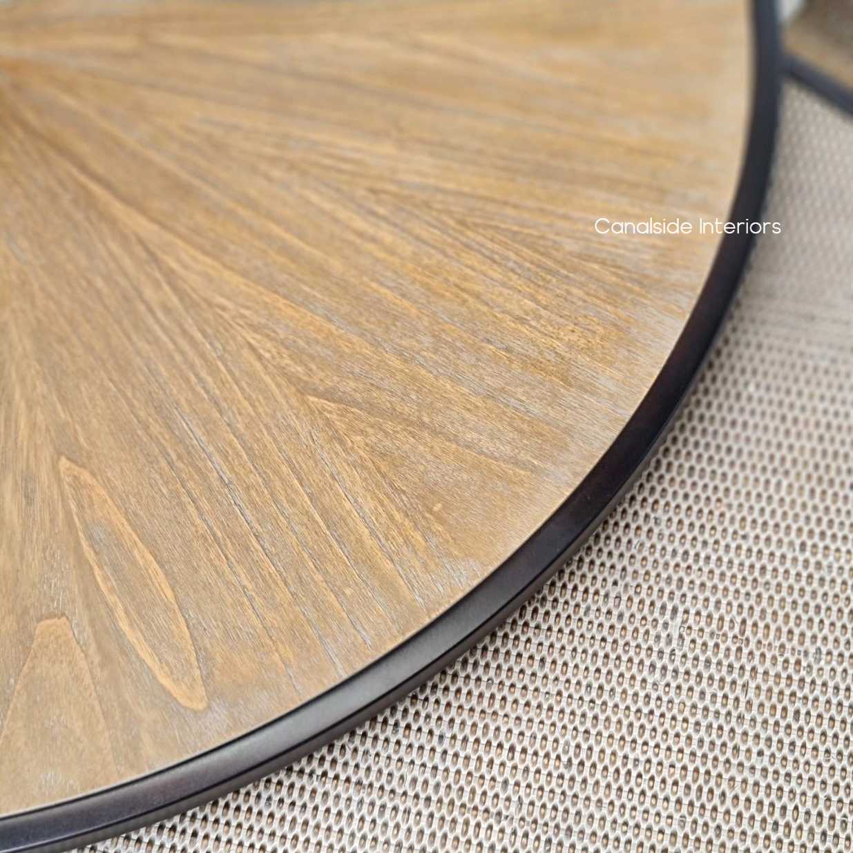 Knox Nesting Coffee Table Weathered Oak Rattan Canalside Interiors