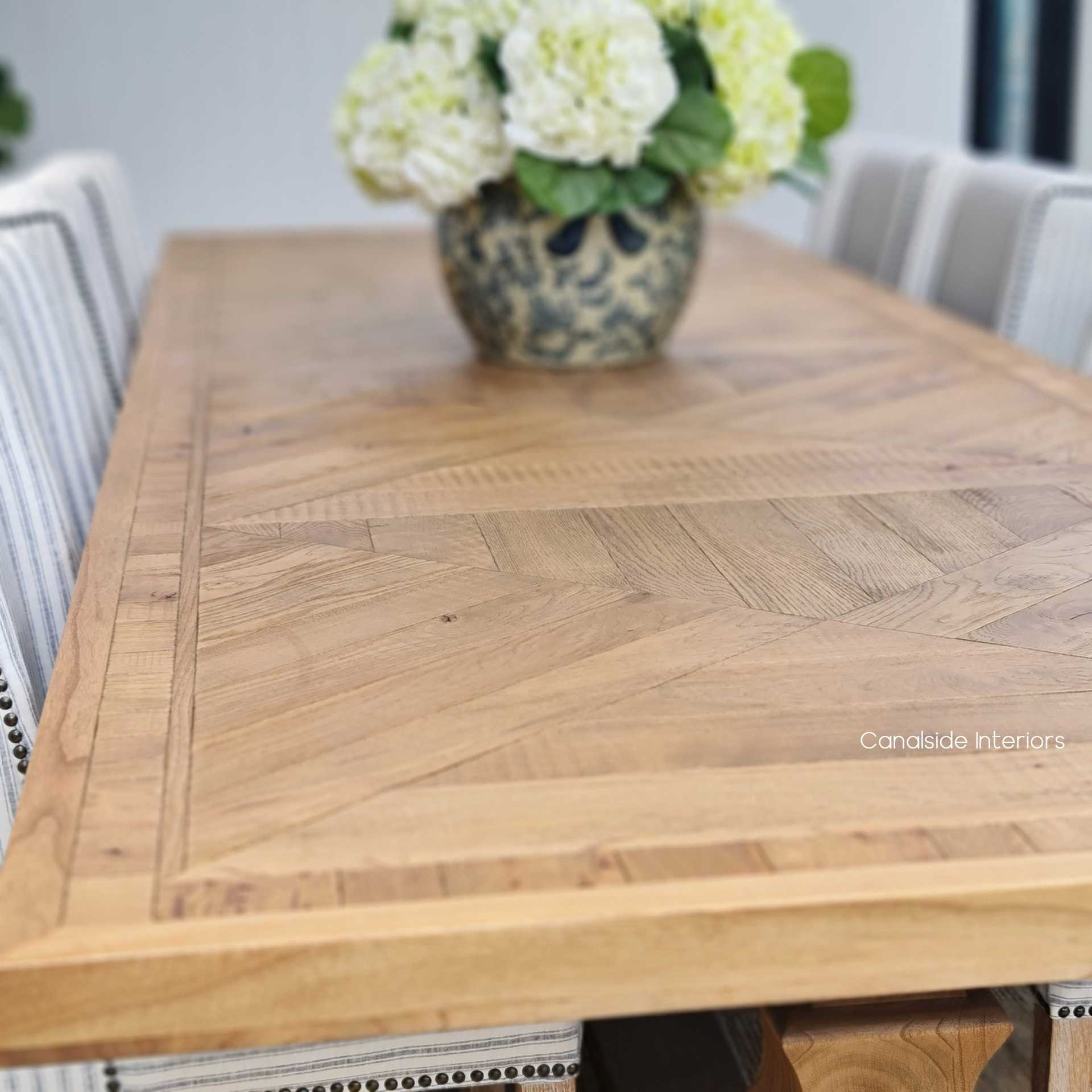 Dining Tables: Herringbone Round Dining Table-120cm