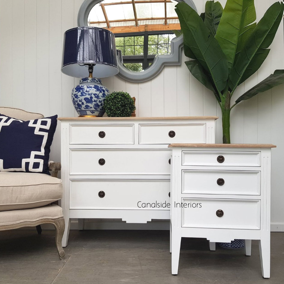 Peninsula 4 Drawer Chest White Limewash Top Canalside Interiors