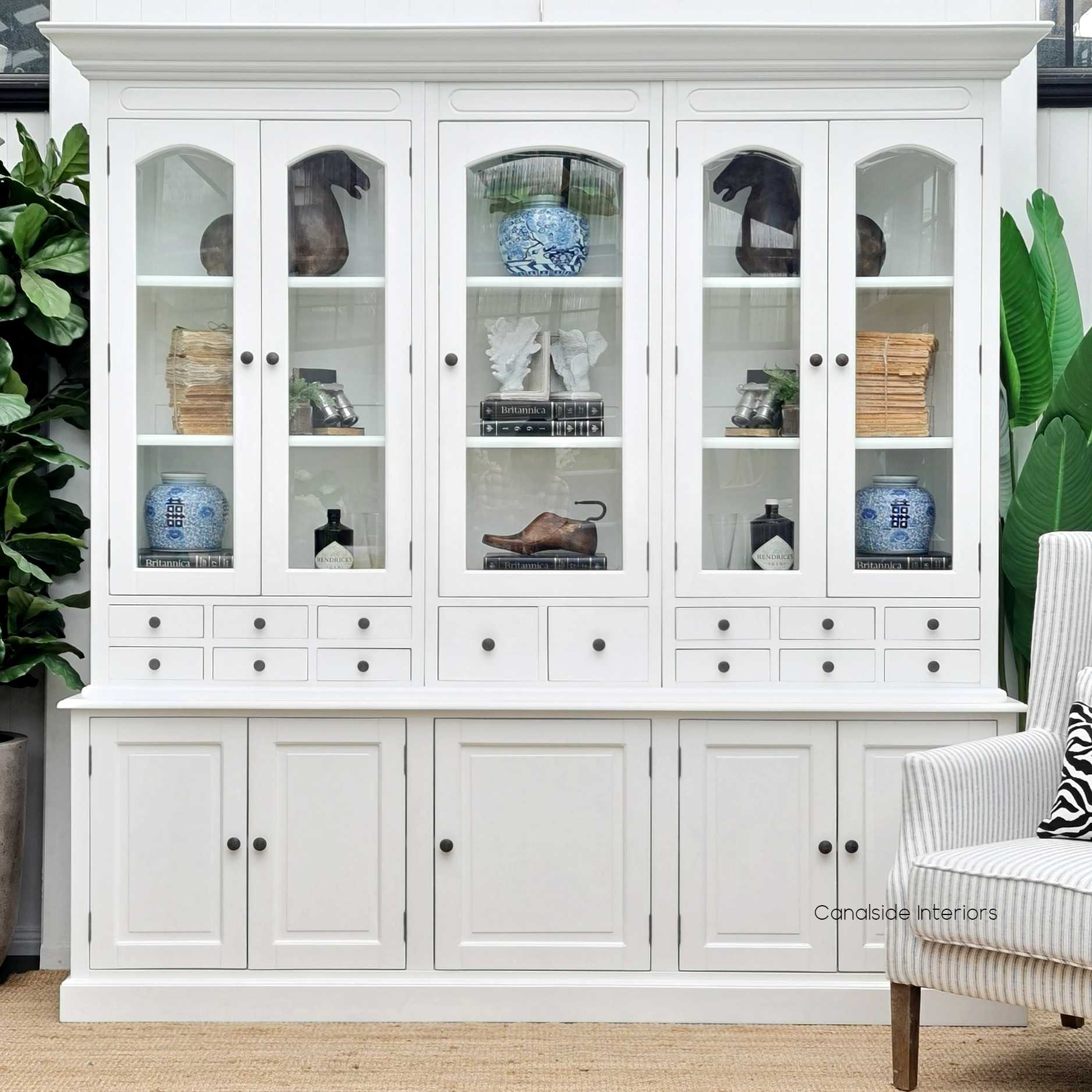 Key Largo 5 Door Display Unit Distressed White Canalside Interiors