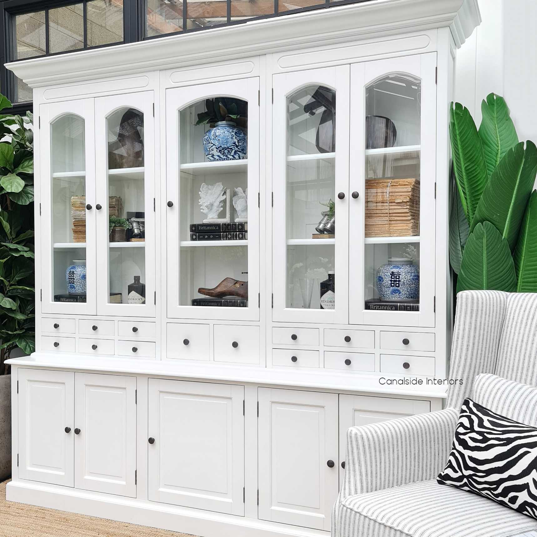 Key Largo 5 Door Display Unit Distressed White Canalside Interiors