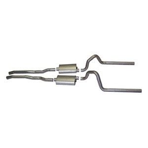 1965-1966 GT Exhaust System, 2", No Resonator or H Pipe 1965-1966 GT Exhaust System, 2", No Resonator or H Pipe