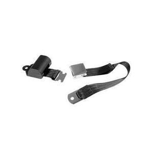 1964-1973 Mustang Retractable Aftermarket Seat Belt, Black 1964-1973 Mustang Retractable Aftermarket Seat Belt, Black