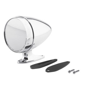 Bullet Chrome Exterior Mirror W/short Base & Convex Glass, Pass Side Bullet Chrome Exterior Mirror W/short Base & Convex Glass, Pass Side