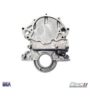 1965-1966 Mustang Timing Chain Cover With Cast In Timing Pointer, 289/302/351w Engines, Incl Dip Stick Hole Plug - CPC