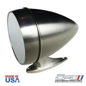 1965-1967 Shelby Bullet Mirror, Brushed Finish, Convex 1965-1967 Shelby Bullet Mirror, Brushed Finish, Convex