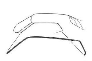 1971-1973 Roof Rail WeatherstripCoupe & Fastback Foreign 1971-1973 Roof Rail WeatherstripCoupe & Fastback Foreign