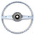 1968 - Steering Wheel 2-Spoke Deluxe Woodgrain Blue - ACP